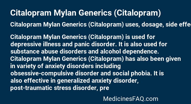 Citalopram Mylan Generics (Citalopram)