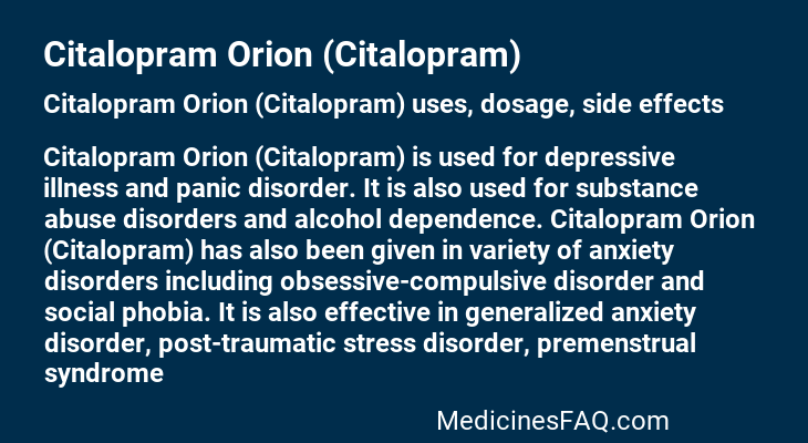 Citalopram Orion (Citalopram)