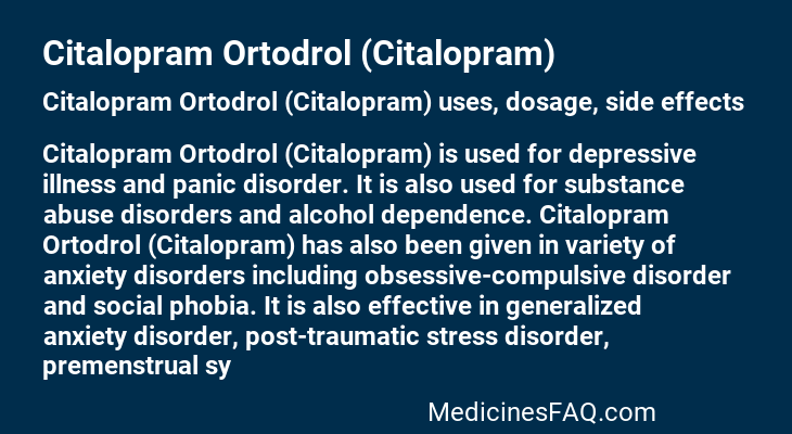 Citalopram Ortodrol (Citalopram)
