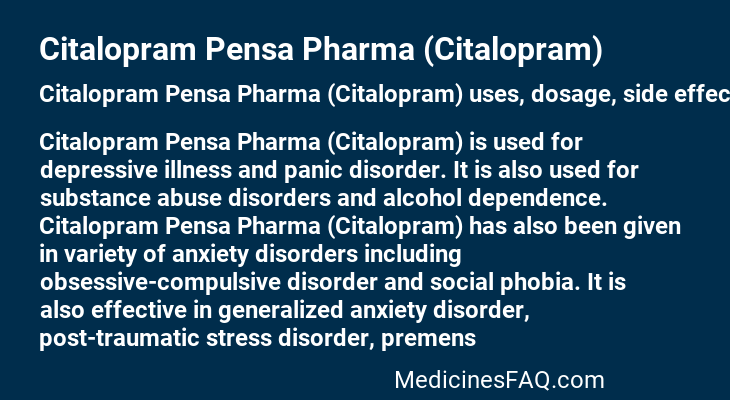 Citalopram Pensa Pharma (Citalopram)