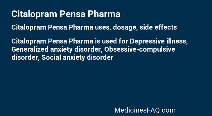 Citalopram Pensa Pharma