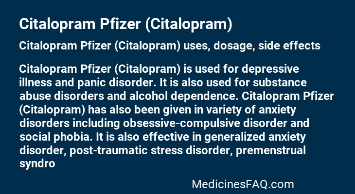 Citalopram Pfizer (Citalopram)