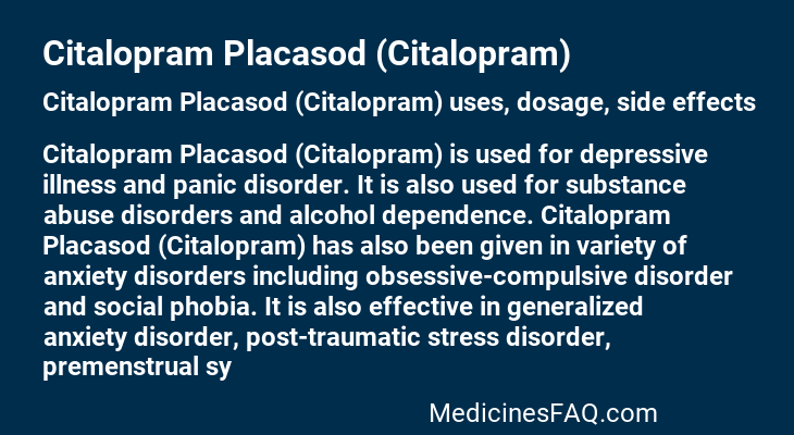 Citalopram Placasod (Citalopram)