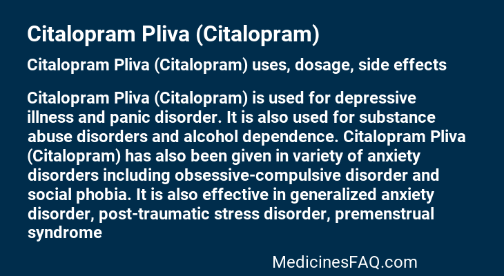 Citalopram Pliva (Citalopram)