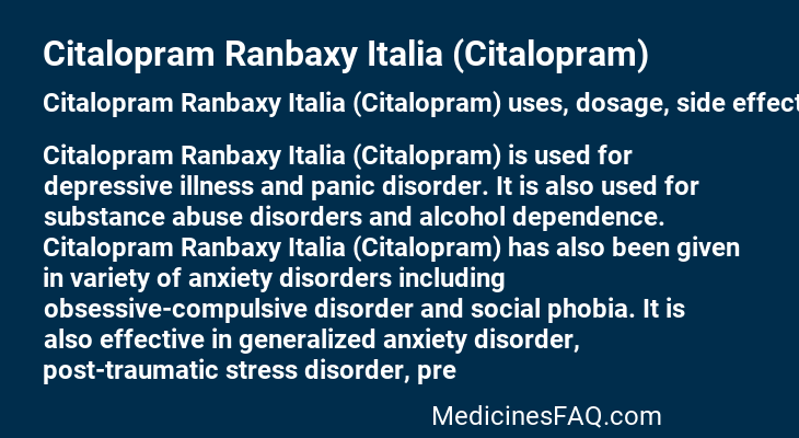 Citalopram Ranbaxy Italia (Citalopram)