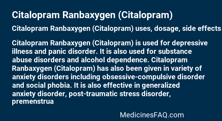 Citalopram Ranbaxygen (Citalopram)