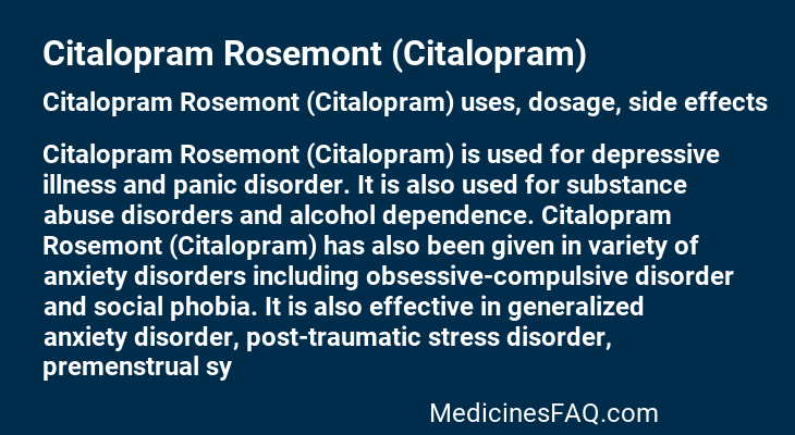 Citalopram Rosemont (Citalopram)