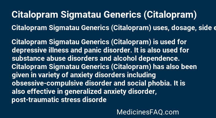 Citalopram Sigmatau Generics (Citalopram)