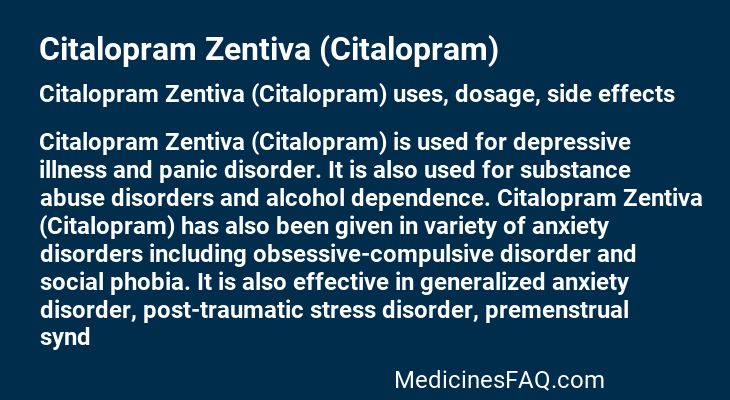 Citalopram Zentiva (Citalopram)