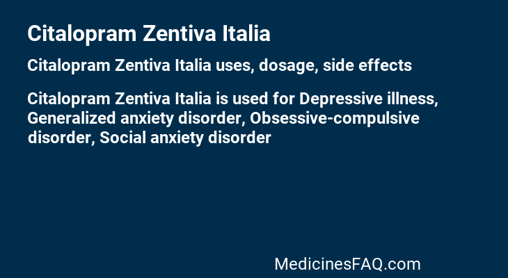 Citalopram Zentiva Italia