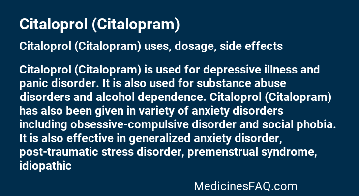 Citaloprol (Citalopram)