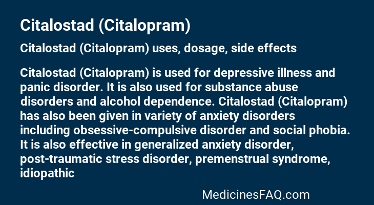 Citalostad (Citalopram)