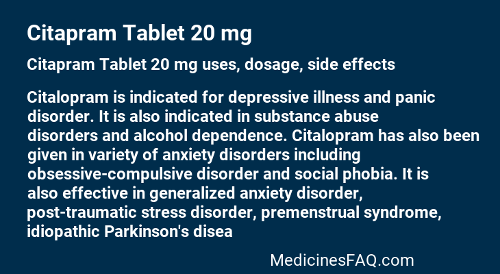 Citapram Tablet 20 mg