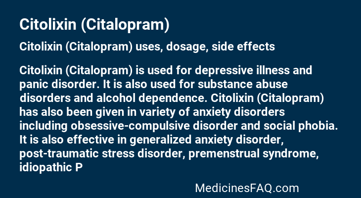 Citolixin (Citalopram)
