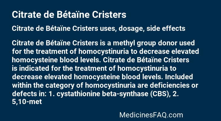 Citrate de Bétaïne Cristers