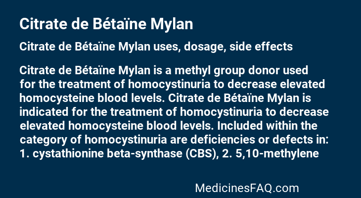 Citrate de Bétaïne Mylan