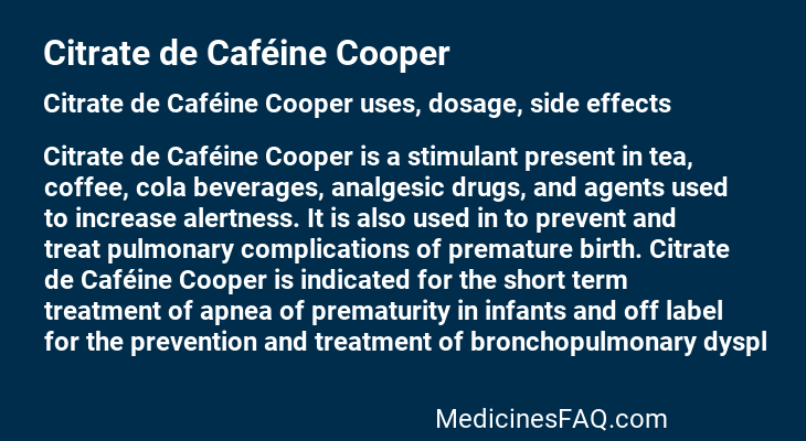 Citrate de Caféine Cooper