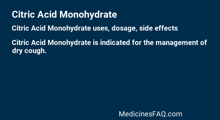 Citric Acid Monohydrate