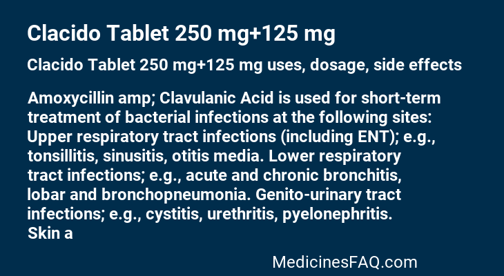 Clacido Tablet 250 mg+125 mg