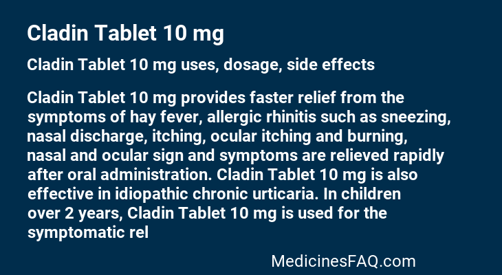 Cladin Tablet 10 mg