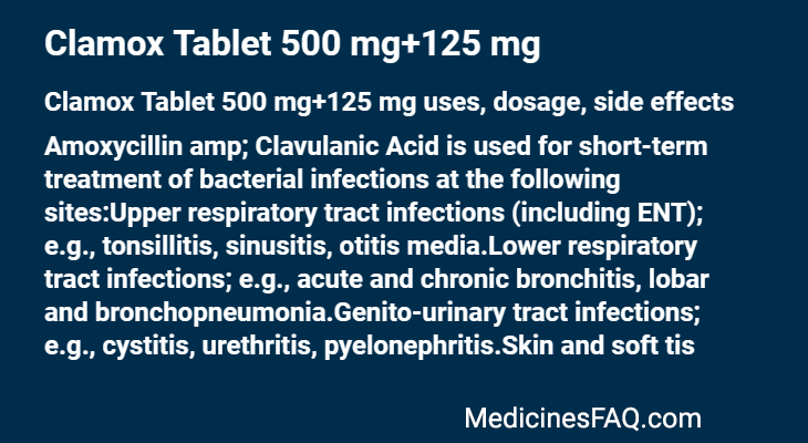 Clamox Tablet 500 mg+125 mg