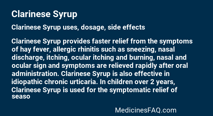 Clarinese Syrup