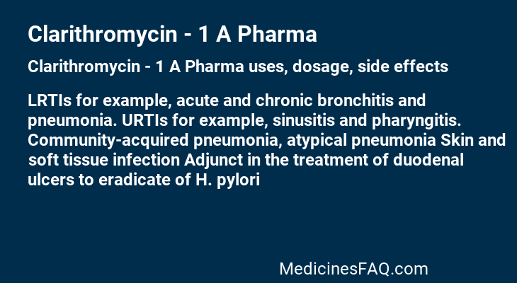 Clarithromycin - 1 A Pharma
