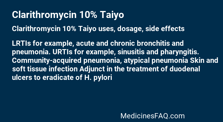 Clarithromycin 10% Taiyo
