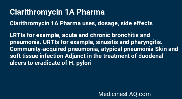 Clarithromycin 1A Pharma