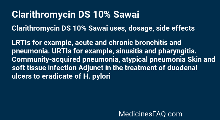 Clarithromycin DS 10% Sawai