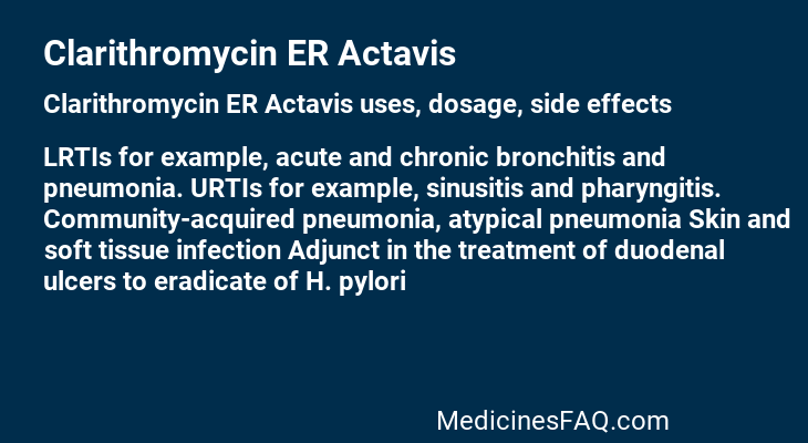 Clarithromycin ER Actavis