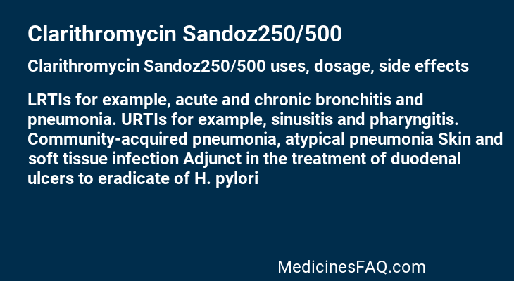 Clarithromycin Sandoz250/500