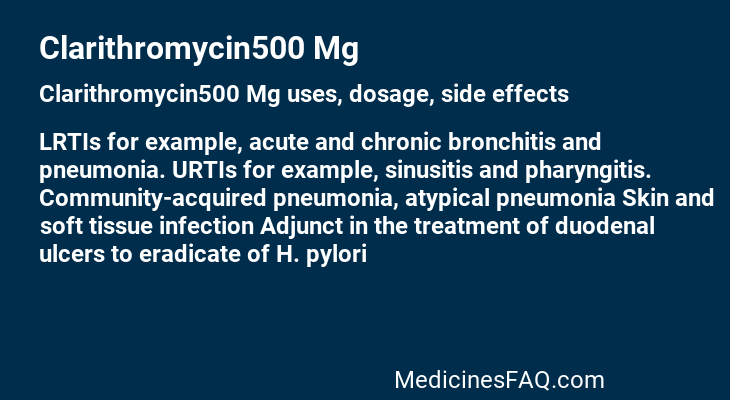 Clarithromycin500 Mg