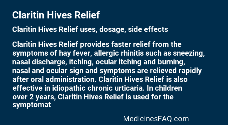 Claritin Hives Relief