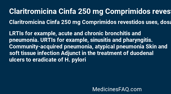 Claritromicina Cinfa 250 mg Comprimidos revestidos