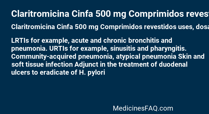 Claritromicina Cinfa 500 mg Comprimidos revestidos