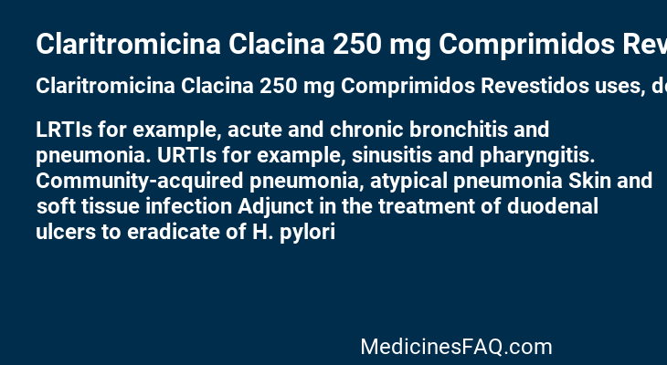 Claritromicina Clacina 250 mg Comprimidos Revestidos