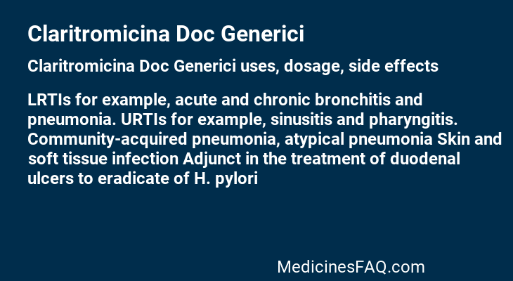 Claritromicina Doc Generici