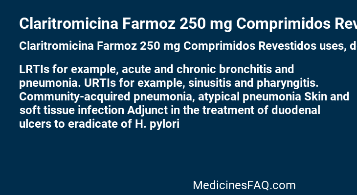 Claritromicina Farmoz 250 mg Comprimidos Revestidos