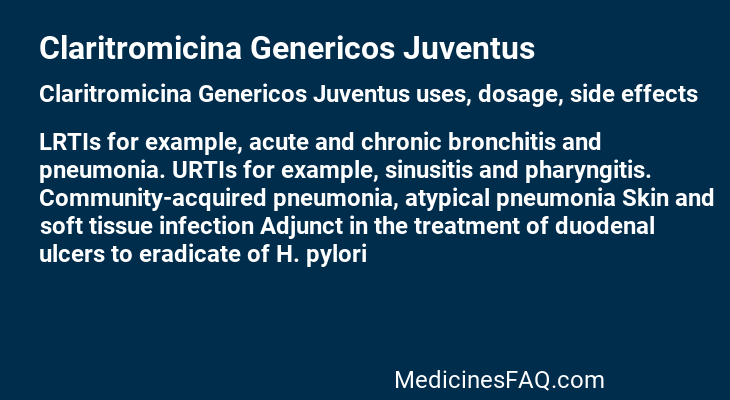 Claritromicina Genericos Juventus