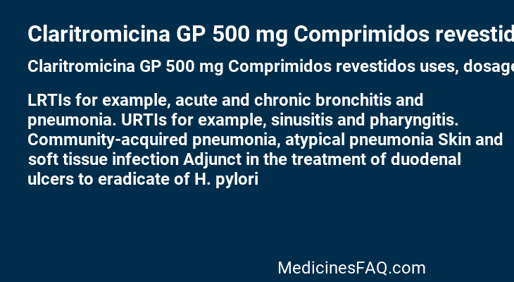 Claritromicina GP 500 mg Comprimidos revestidos