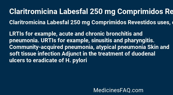 Claritromicina Labesfal 250 mg Comprimidos Revestidos