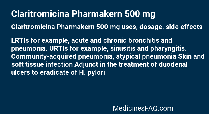 Claritromicina Pharmakern 500 mg