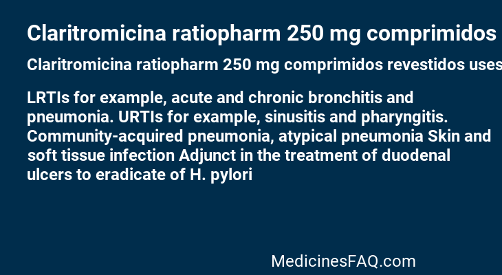 Claritromicina ratiopharm 250 mg comprimidos revestidos