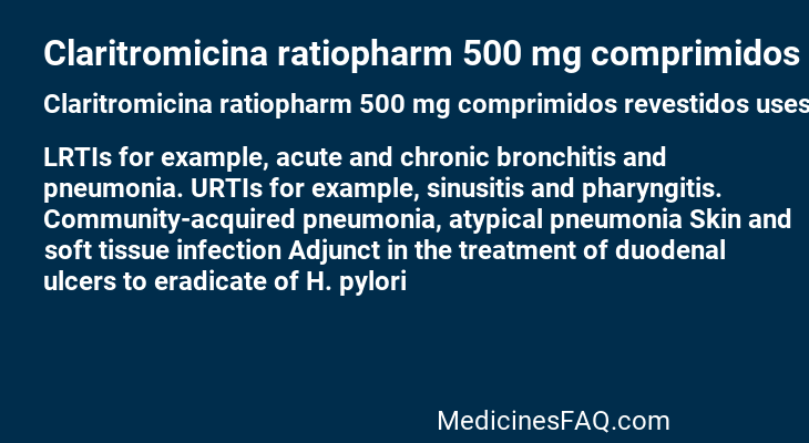 Claritromicina ratiopharm 500 mg comprimidos revestidos