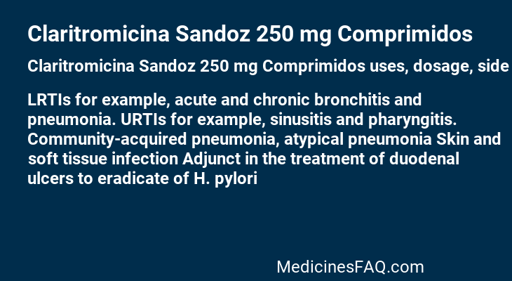 Claritromicina Sandoz 250 mg Comprimidos
