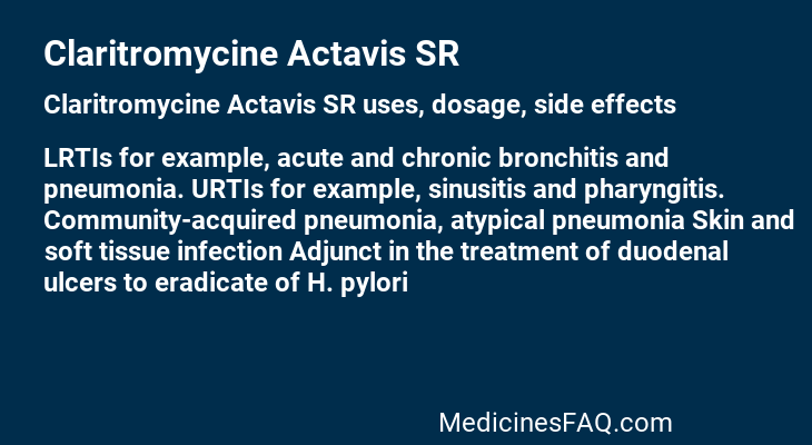 Claritromycine Actavis SR