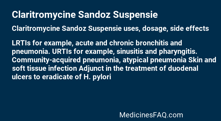 Claritromycine Sandoz Suspensie