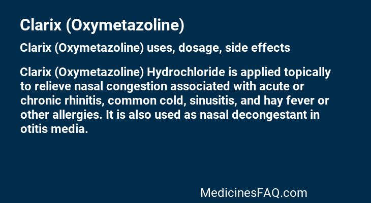 Clarix (Oxymetazoline)