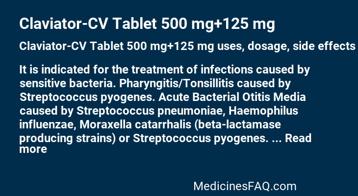 Claviator-CV Tablet 500 mg+125 mg